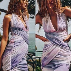 Zara Backless Dress in Purple and Pink